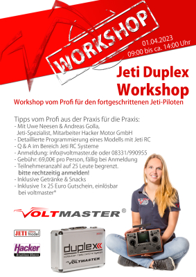 Jeti-Hacker Workshop in unserem Ladengeschäft am Samstag, den 1.4.2023 - 