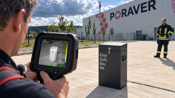 Neues Video: Wärmebilder zeigen die Temperaturentwicklung der EasySafeBox - EasySafeBox im Brandtest – neues Video mit Wärmebildern