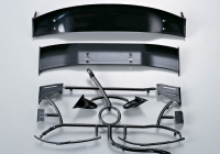 Killerbody - Schwarz Injected Wing, Wiper, Mirror Set (für 1/10) (KB48128)