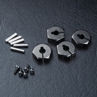 Robitronic - Alum. hex. wheel hubs 4mm (black) (4) (MST820044BK)