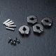 Robitronic - Alum. hex. wheel hubs 4mm (black) (4)...