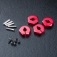 Robitronic - Alum. hex. wheel hubs 4mm (red) (4)...