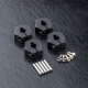 Robitronic - Alum. hex. wheel hubs 6mm (black) (4)...
