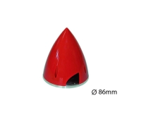 D-Power Kunststoff-Spinner  86 mm rot mit Aluminium Grundplatte (25186R)