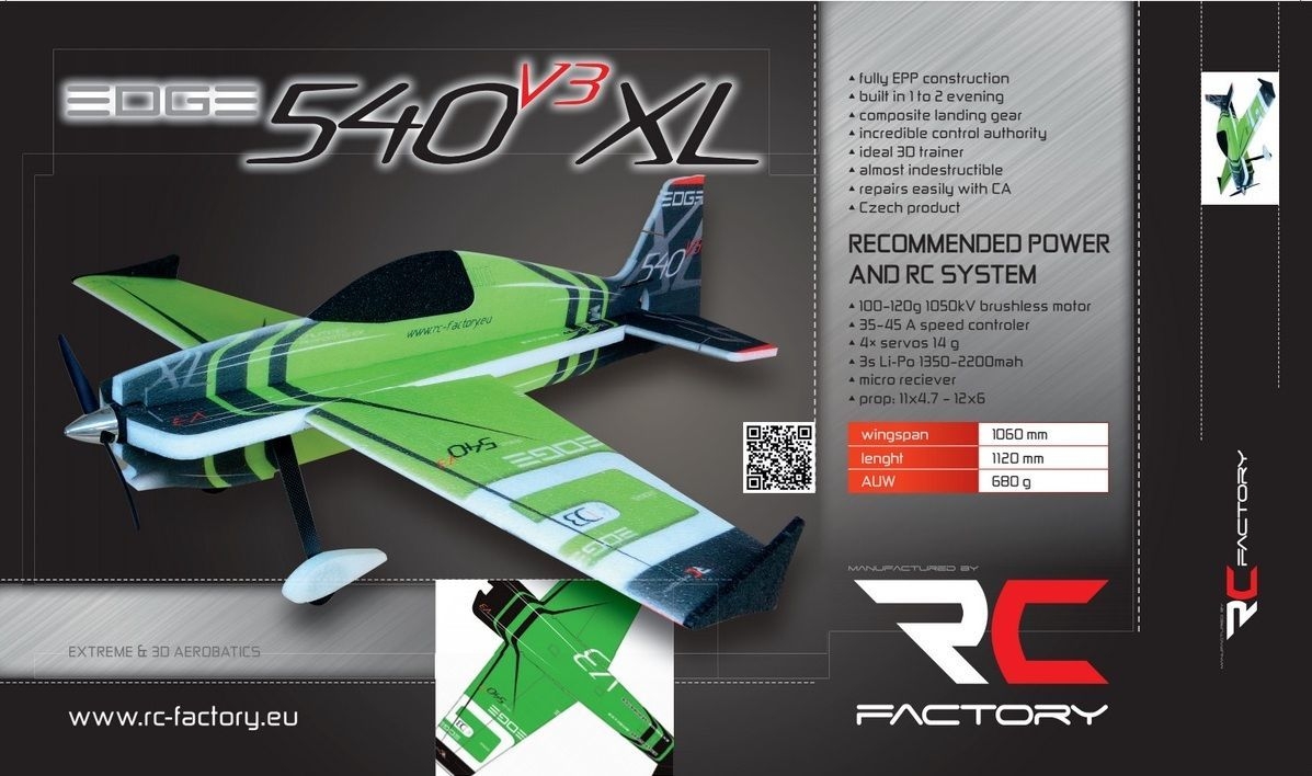 RC factory - Edge XL grün 8mm EPP - 1060mm - RC-Modellbau Shop