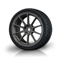 Robitronic - Silver grey 5H wheel w/ AD realistic tire (4) (MST103021SG)