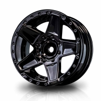 Robitronic - Silver black 648 1.9" wheel (+5) (4) (MST230043SBK)