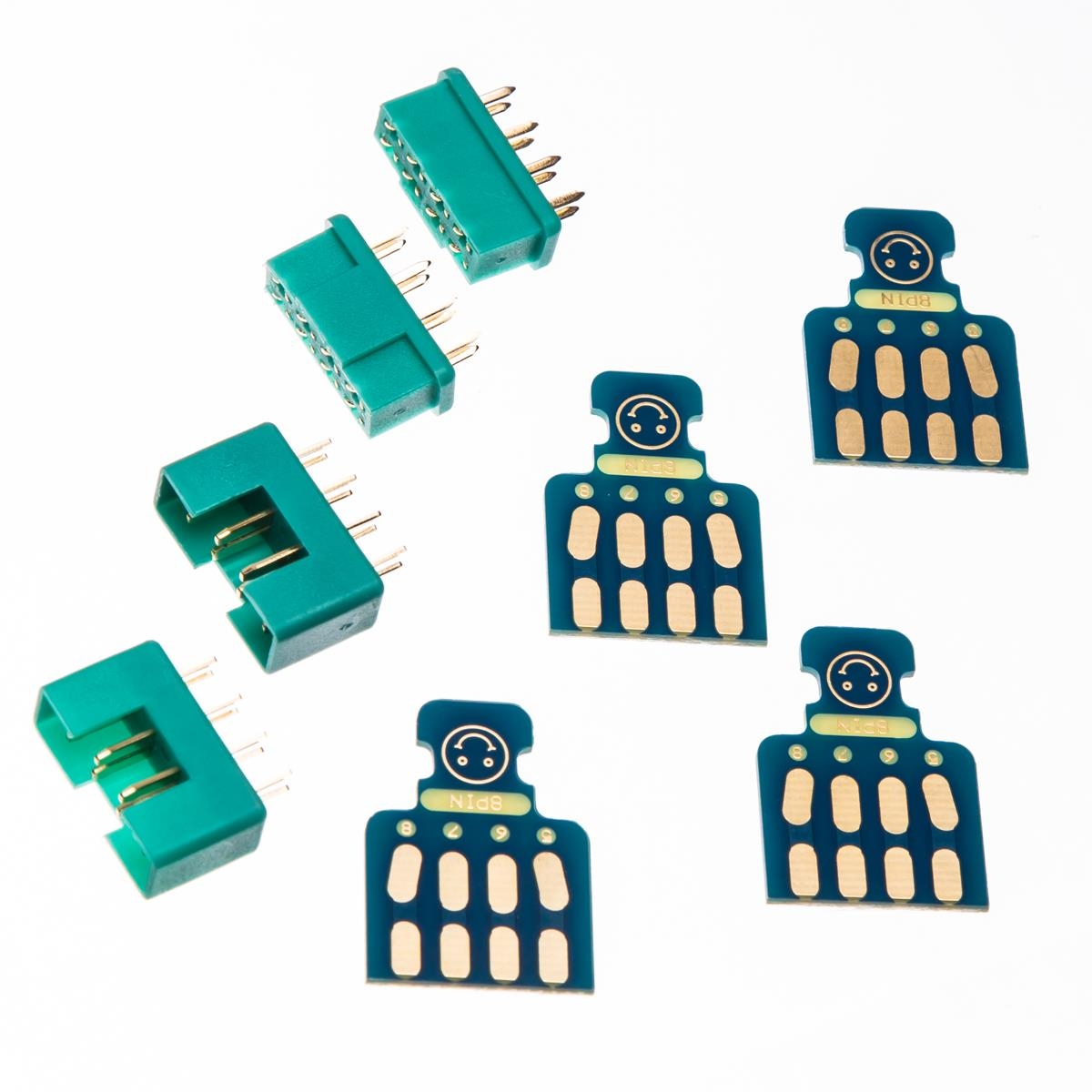 Voltmaster Servo connector 8pin, plug & socket with PCB (2 pairs)