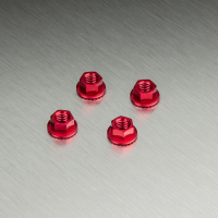 MST-Racing - Radmutter mit Flansch Alu rot (4 Stück) (MST820001R)