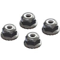 Horizon Hobby - AR708008 Flanged Nyloc Locknut 4mm Silver (4) (ARAC9699)