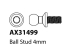 Horizon Hobby - AX31499 Ball Stud 4mm M2.6x5mm (4)...
