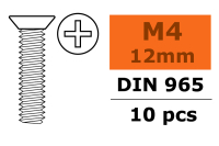 G-Force RC - Senkkopfschraube - Philips - M4X12 - galvanisierter Stahl - 10 St (GF-0171-012)