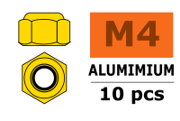 G-Force RC - Aluminium Sechskantmutter Selbstsichernd - M4 - Gold - 10 St (GF-0400-040)