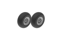 G-Force RC - airplane wheels - rubber with nylon rim - 38mm - shaft 3mm - (1 pair)