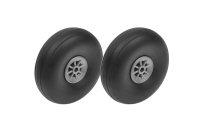 G-Force RC - airplane wheels - rubber with nylon rim - 57mm - shaft 3mm - (1 pair)