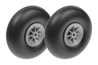 G-Force RC - Aircraft wheels - Rubber with nylon rim - 100mm - Shaft 4mm - (1 pair)