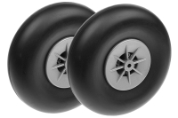 G-Force RC - airplane wheels - rubber with nylon rim - 125mm - shaft 5mm - (1 pair)