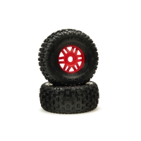 Horizon Hobby - DBOOTS Fortress Tire Set Glued (Red) (2pcs) (ARA550065)