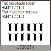 Absima - Flachkopfschrauben mit Feingewinde HM4*12 (12 St.) (1330354)