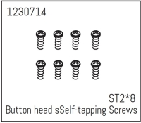 Absima - Rundkopfschrauben selbstschneidend ST2*8 (8 St.) - Khamba (1230714)