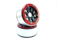 MT - Beadlock Wheels HAMMER schwarz/rot 1.9 (2 St.) ohne Radnabe (MT5040BR)