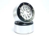 MT - Beadlock Wheels GEAR silber/schwarz 1.9 (2 St.) ohne Radnabe (MT5030SB)