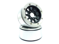 MT - Beadlock Wheels GEAR schwarz/silber 1.9 (2 St.) ohne Radnabe (MT5030BS)