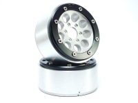 MT - Beadlock Wheels GUN silber/schwarz 1.9 (2 St.) ohne Radnabe (MT5020SB)