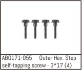 Absima - Outer Hex. Step Self-Tapping Screw M3x17 (4 Stück)