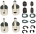 Gestängeanschluss Standard mit C-Clip für 2MM Gestänge, Bolzen 2MM, 6,5X6MM (4 Stück)
