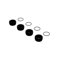 Horizon Hobby - Aluminum Front Hub Nut Black Inc. O-Rings (4) (ARA330775)
