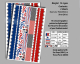 Krick - EZE Tissue Bespannpapier Design rot/blau (2 Bogen) (44152)