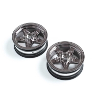 Horizon Hobby - Front Wheel, Black Chrome (2): 22S Drag (LOS43049)