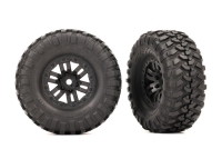Traxxas - Tires & wheels, assembled (black 1.0 wheels, Canyon Trail 2. (TRX9773)