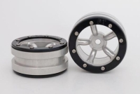 Metasafil - Beadlock Wheels PT-Safari Silber/Schwarz 1.9 (2 St.)  (MT0010SB)