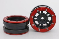 Metasafil - Beadlock Wheels PT- Distractor Schwarz/Rot 1.9 (2 St.)  (MT0040BR)
