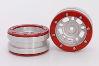 Metasafil - Beadlock Wheels PT- Distractor Silber/Rot 1.9 (2 St.)  (MT0040SR)