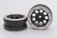 Metasafil - Beadlock Wheels PT- Ecohole Schwarz/Silber 1.9 (2 St.)  (MT0050BS)