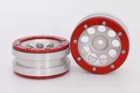 Metasafil - Beadlock Wheels PT- Ecohole Silber/Rot 1.9 (2 St.)  (MT0050SR)