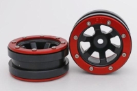 Metasafil - Beadlock Wheels PT- Claw Schwarz/Rot 1.9 (2 St.)  (MT0060BR)