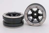 Metasafil - Beadlock Wheels PT- Wave Schwarz/Silber 1.9 (2 St.)  (MT0070BS)