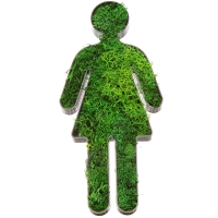 3D Print Lab - Toilet sign woman made of bioplastic and real Iceland moss