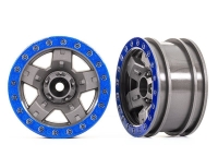 Traxxas - TRX-4 Sport 2.2 Felgen grau, blau Beadlock Style (2) (TRX8180-BLUE)