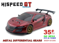 HSP GT 1/10 2,4 GHz Brushed On-Road, rot