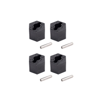Hobbytech - Plastics wheel hub hex + pins, 4+4 Pcs.