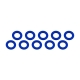 Ultimate Racing - Aluminium Shim, 3x6x0,5mm, Blue, 10 Pcs.