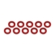 Ultimate Racing - Aluminium Shim, 3x6x0,5mm, Red, 10 Pcs.