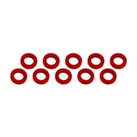 Ultimate Racing - Aluminium Shim, 3x6x1,0mm, Red, 10 Pcs.