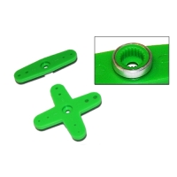 Ultimate Racing - PLASTIC SERVO HORN KIT FOR JR / SANWA / KO GREEN (2pcs.)