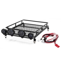 Hobbytech - Dachgepäckträger Metall mit LED Scheinwerfern 140x80x40mm (HT-SU1801082)